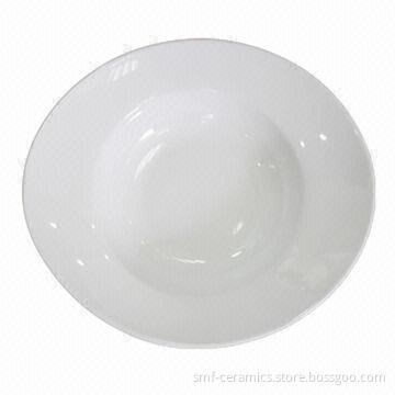 Oval-shaped Soup Plate with 12-inch Top Diameter, Customized Designs and Colors Accepted